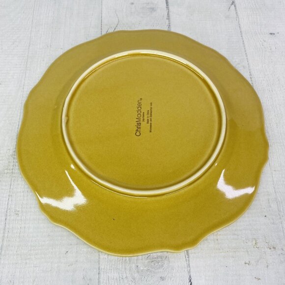 Chris Madden JC Penny CORVELLA GOLD  Scrolls Stoneware Salad Lunch Plates Set 4 - Picture 7 of 16